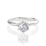 Andrea Round Cut Lab Grown Diamond 14Kt White Gold Engagement Ring