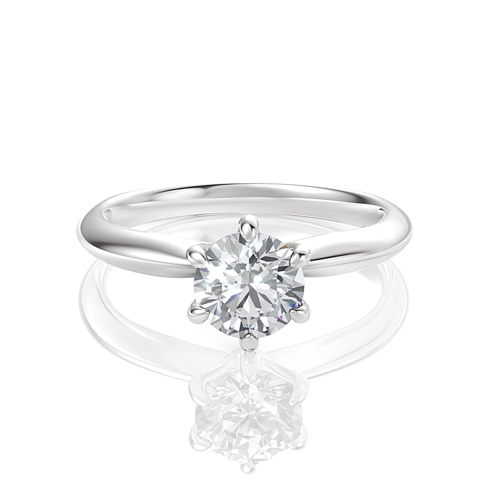 Andrea Round Cut Lab Grown Diamond 18Kt White Gold Engagement Ring