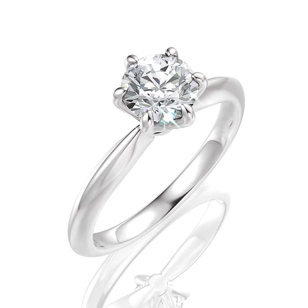 Andrea Round Cut Lab Grown Diamond 14Kt White Gold Engagement Ring - View 2
