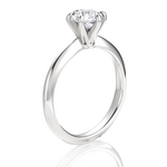Andrea Round Cut Lab Grown Diamond 14Kt White Gold Engagement Ring - View 3