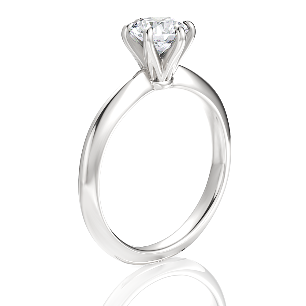 Andrea Round Cut Lab Grown Diamond 14Kt White Gold Engagement Ring - View 3