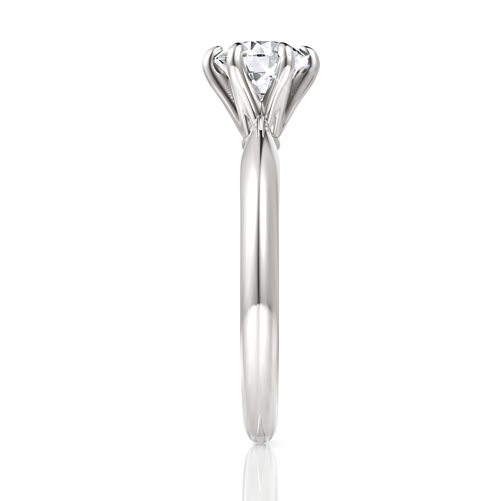 Andrea Round Cut Lab Grown Diamond 18Kt White Gold Engagement Ring - View 4