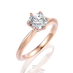 Andrea Round Cut Lab Grown Diamond 18Kt Rose Gold Engagement Ring - View 2