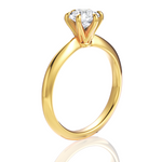Andrea Round Cut Lab Grown Diamond 18Kt Yellow Gold Engagement Ring - View 3