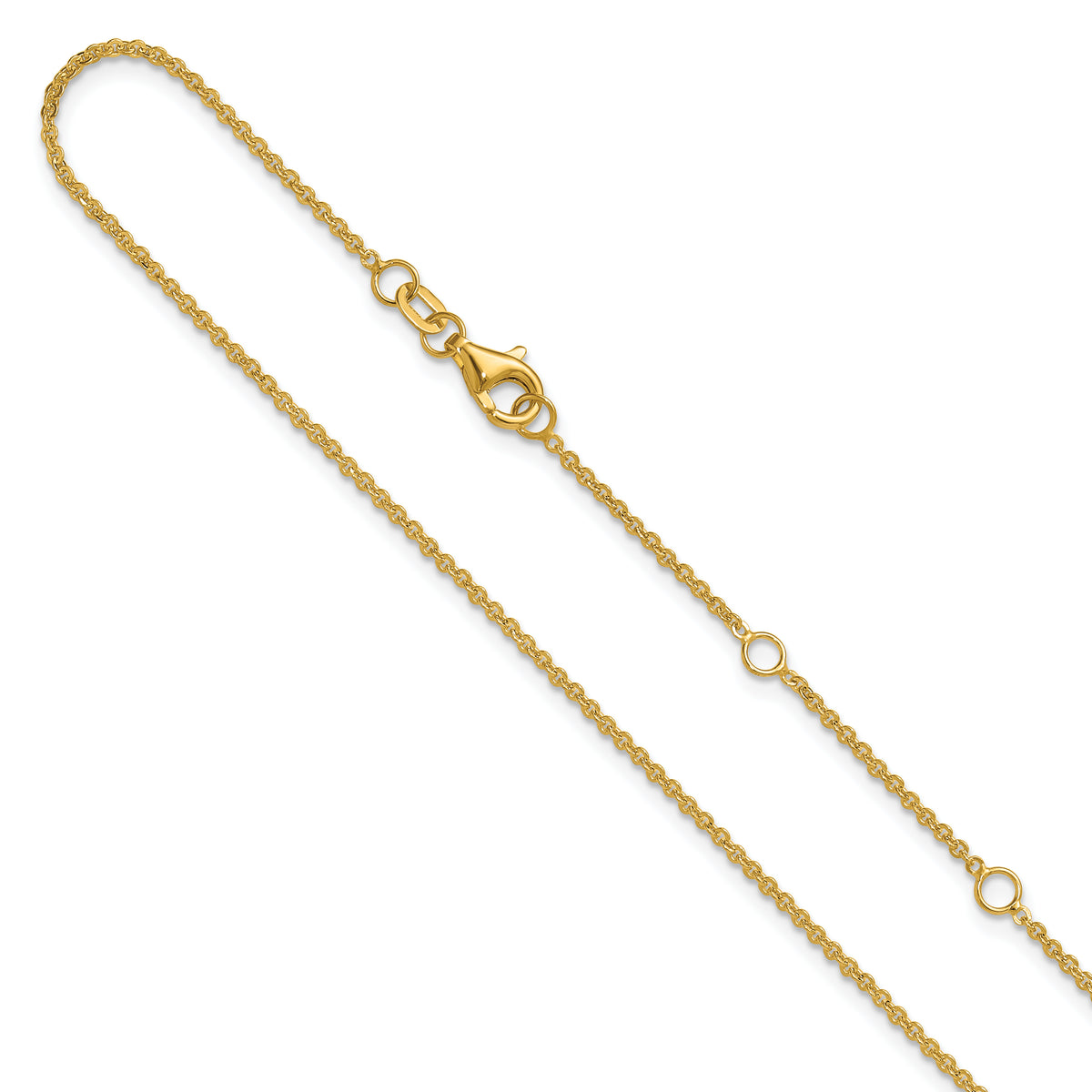 Leslie's Gold Flat Cable Adjustable Chain - 14k Yellow Gold / 18 in / 1.4 mm