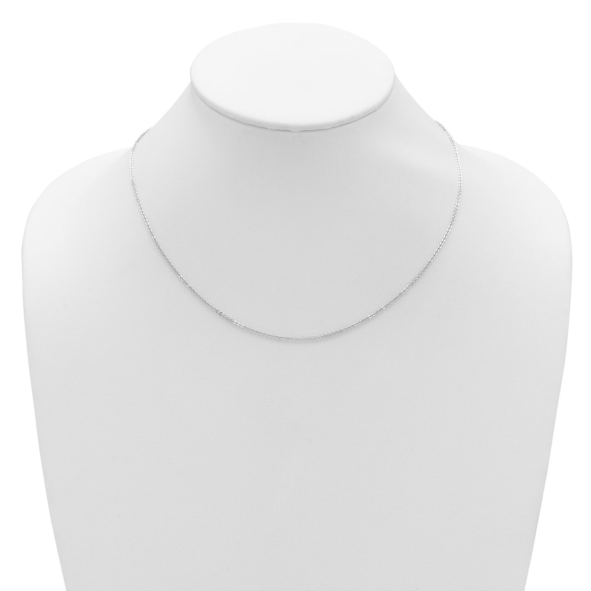 Leslie's Gold Flat Cable Adjustable Chain - 14k White Gold / 18 in / 1.4 mm
