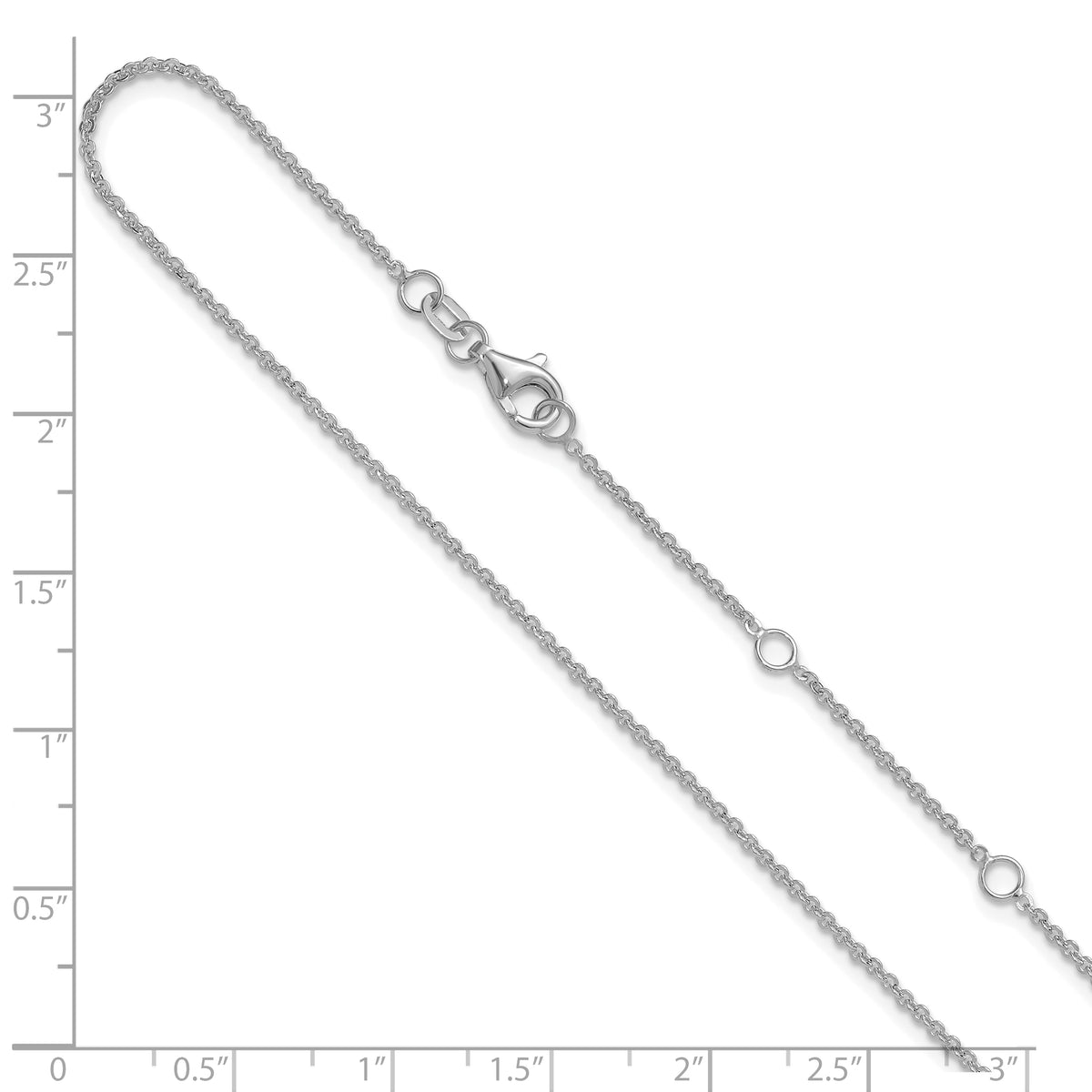 Leslie's Gold Flat Cable Adjustable Chain - 14k White Gold / 18 in / 1.4 mm
