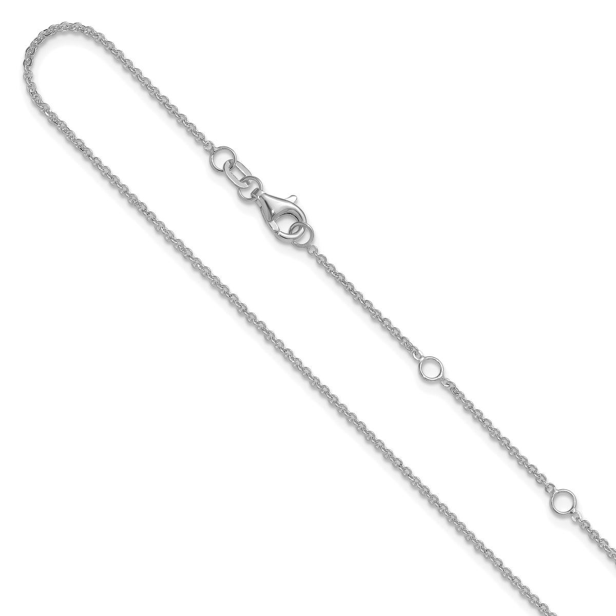 Leslie's Gold Flat Cable Adjustable Chain - 14k White Gold / 18 in / 1.4 mm