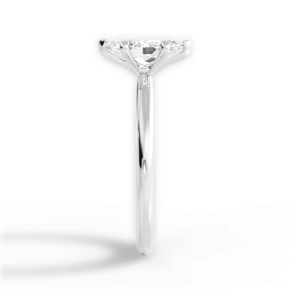 Allison Marquise Cut Lab Grown Diamond 14Kt White Gold Engagement Ring - View 4