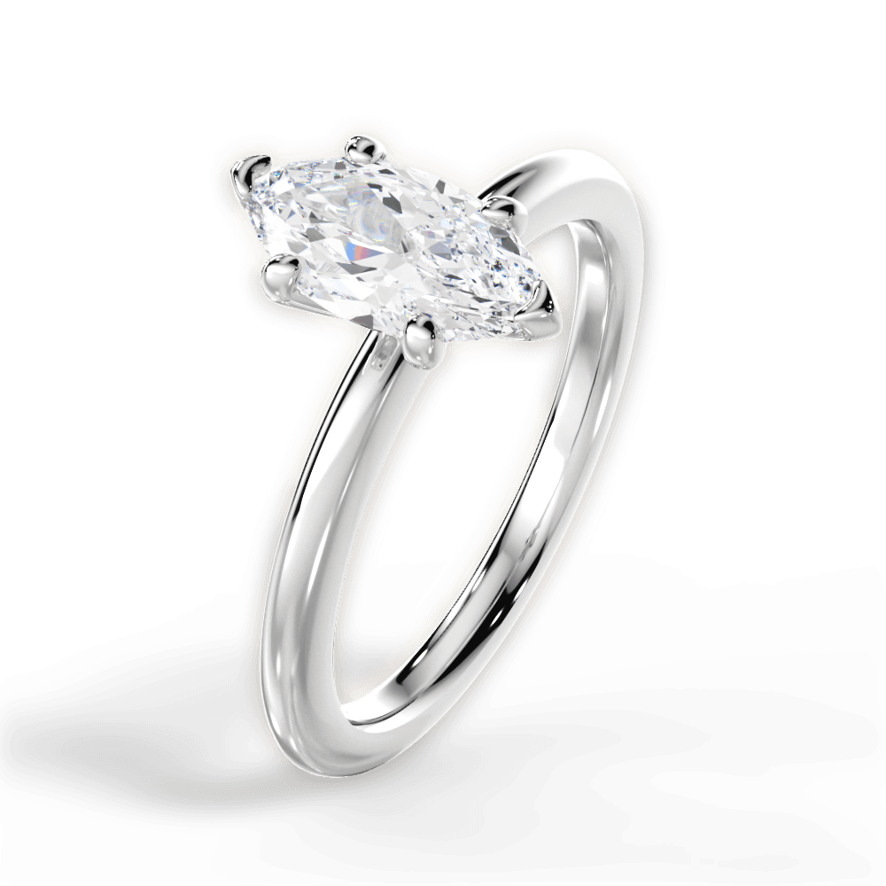 Allison Marquise Cut Lab Grown Diamond Platinum Engagement Ring - View 2