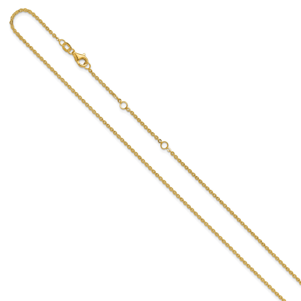 Leslie's Gold Flat Cable Adjustable Chain - 14k Yellow Gold / 18 in / 1.7 mm