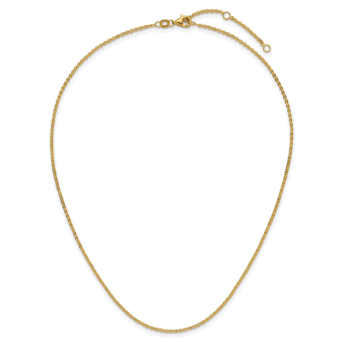 Leslie's Gold Flat Cable Adjustable Chain - 14k Yellow Gold / 18 in / 1.7 mm