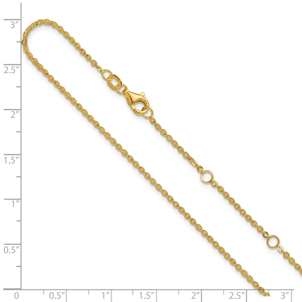 Leslie's Gold Flat Cable Adjustable Chain - 14k Yellow Gold / 18 in / 1.7 mm