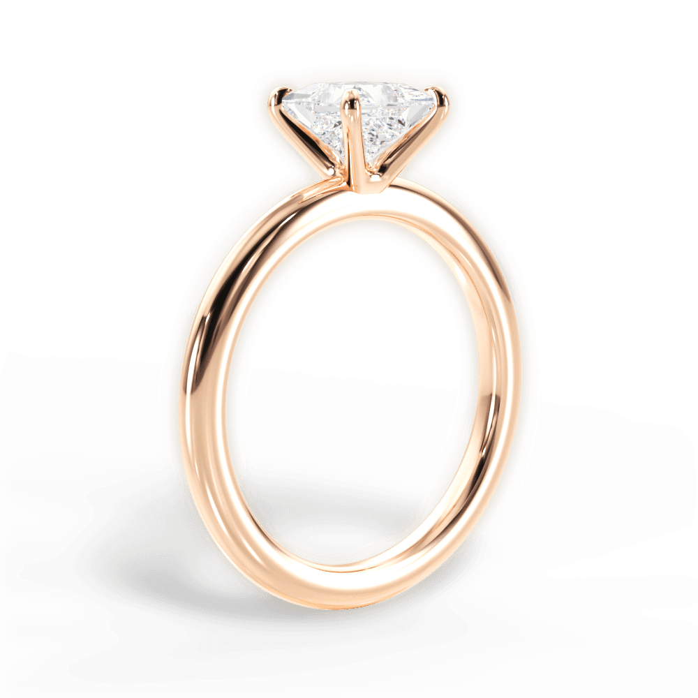 Allison Princess Cut Lab Grown Diamond 18Kt Rose Gold Engagement Ring - View 3