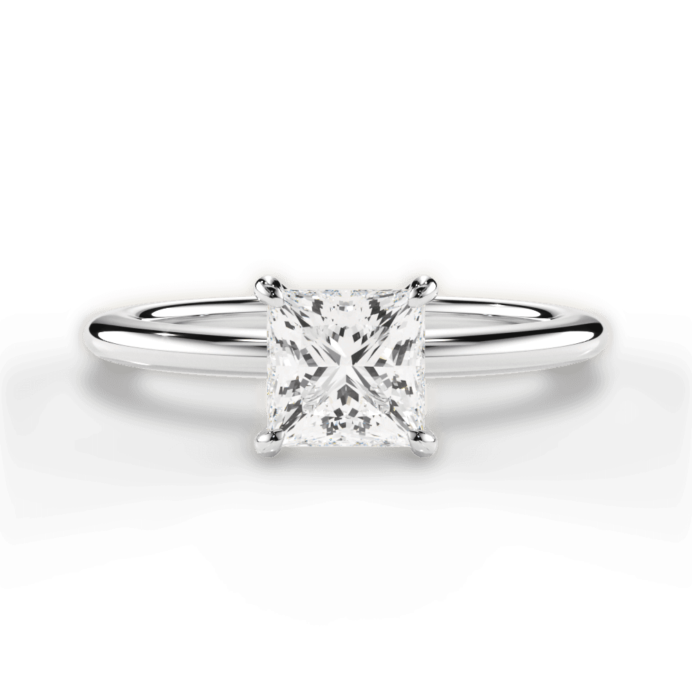 Allison Princess Cut Lab Grown Diamond 14Kt White Gold Engagement Ring