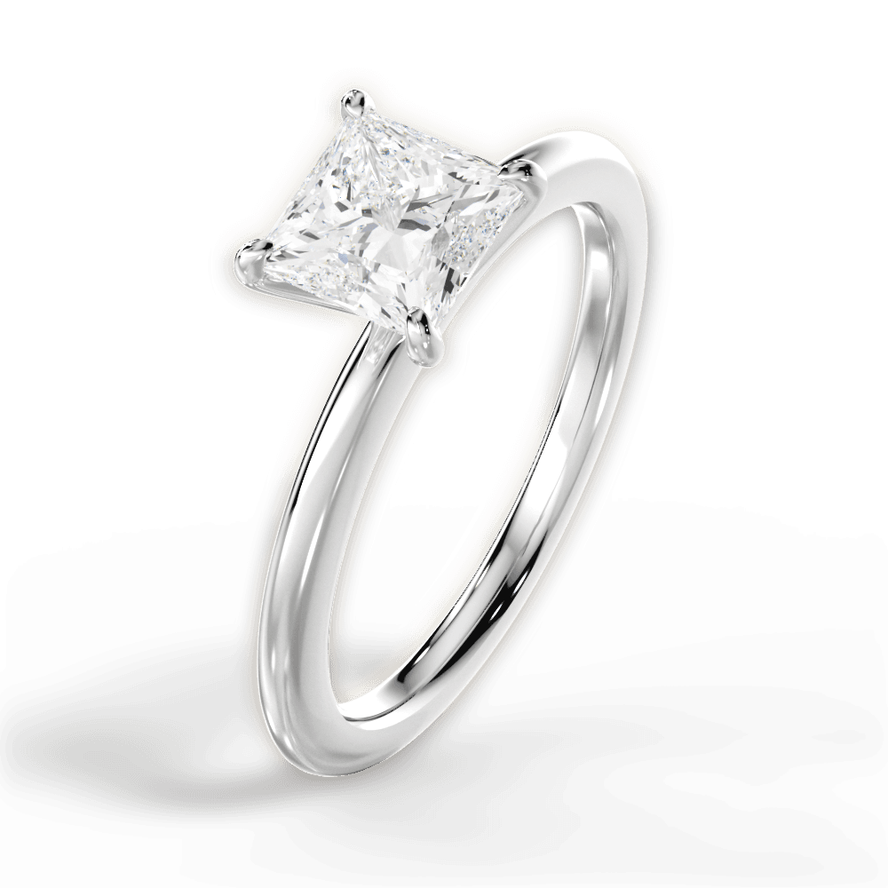 Allison Princess Cut Lab Grown Diamond 14Kt White Gold Engagement Ring - View 3