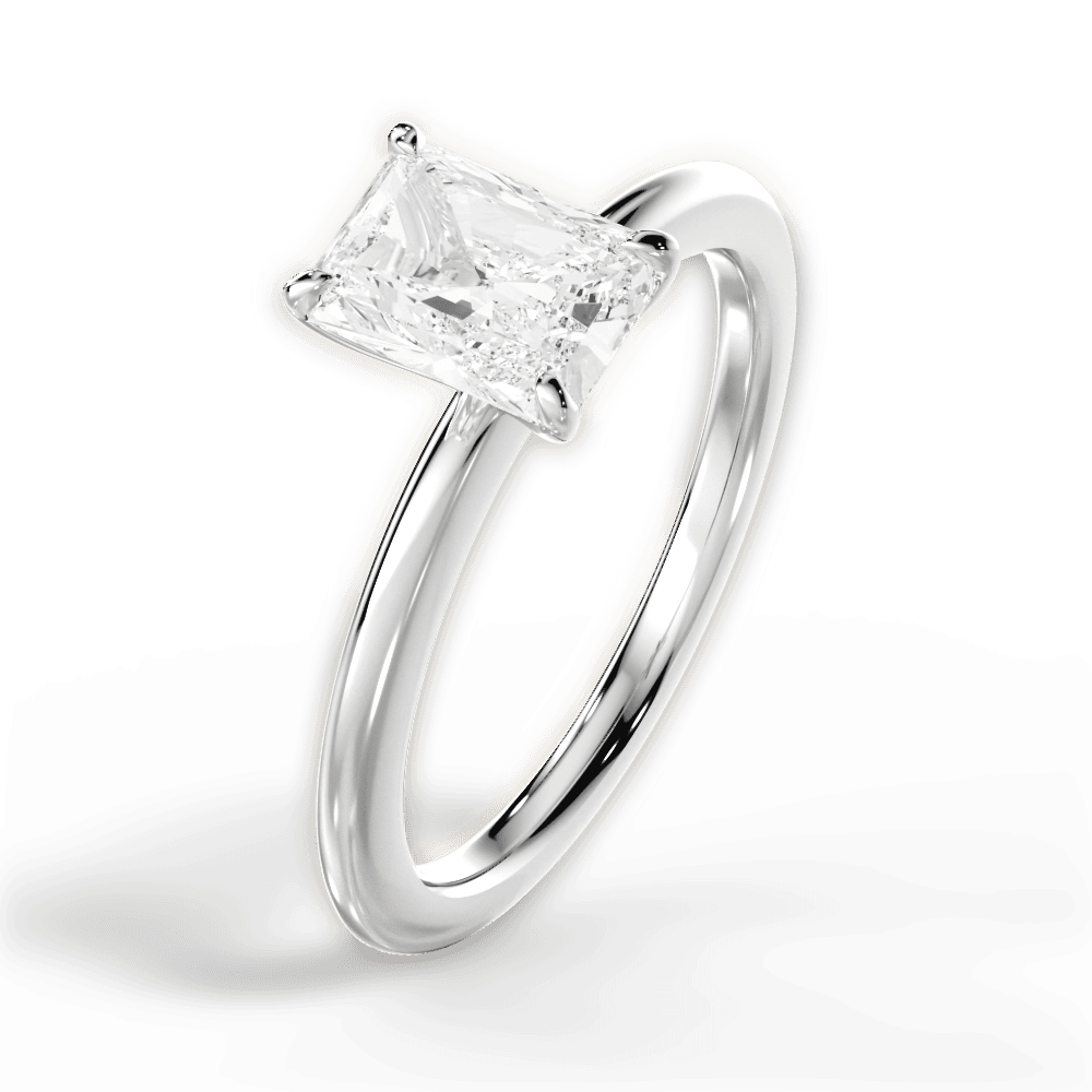 Allison Radiant Cut Lab Grown Diamond Platinum Engagement Ring - View 2
