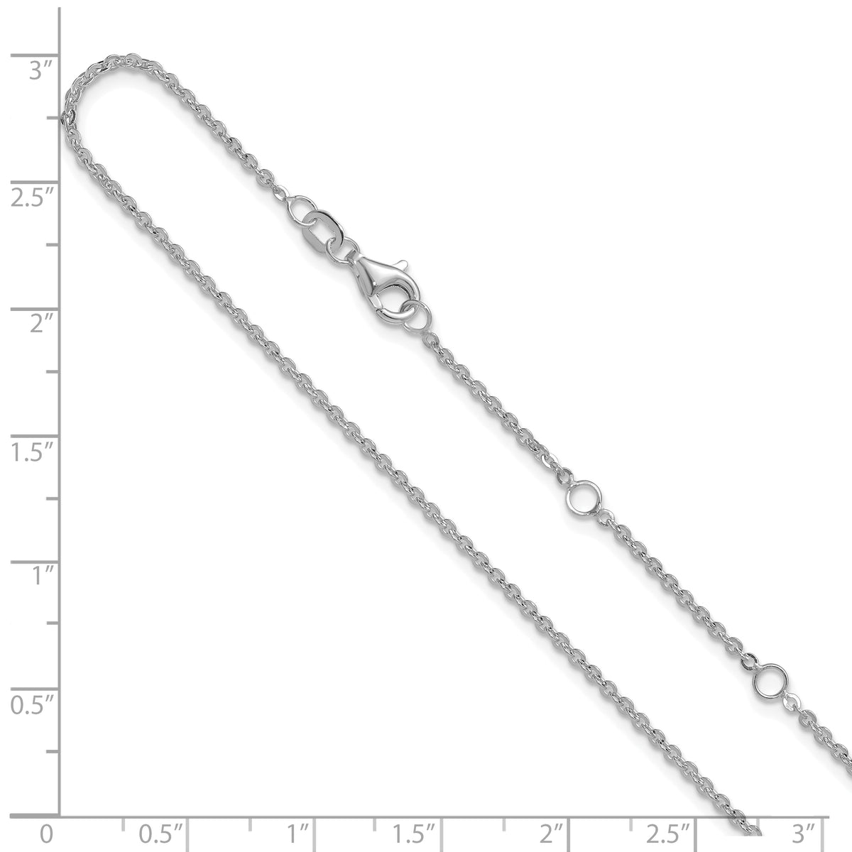 Leslie's Gold Flat Cable Adjustable Chain - 14k White Gold / 18 in / 1.7 mm