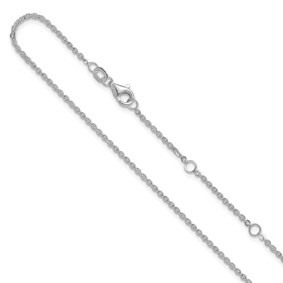 Leslie's Gold Flat Cable Adjustable Chain - 14k White Gold / 18 in / 1.7 mm