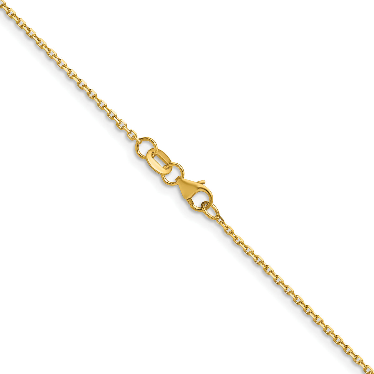 Herco Gold Solid Diamond-Cut Cable Chain - 14k Yellow Gold / 1.3 mm / 16 in