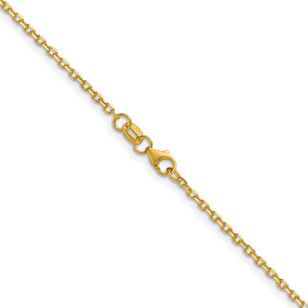 Herco Gold Solid Diamond-Cut Cable Chain - 14k Yellow Gold / 1.7 mm / 16 in