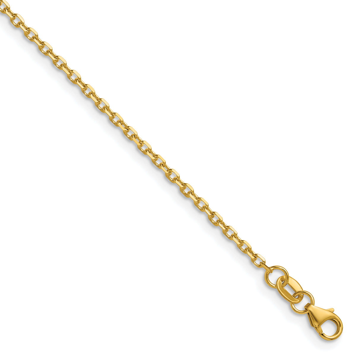 Herco Gold Solid Diamond-Cut Cable Chain - 14k Yellow Gold / 1.7 mm / 16 in