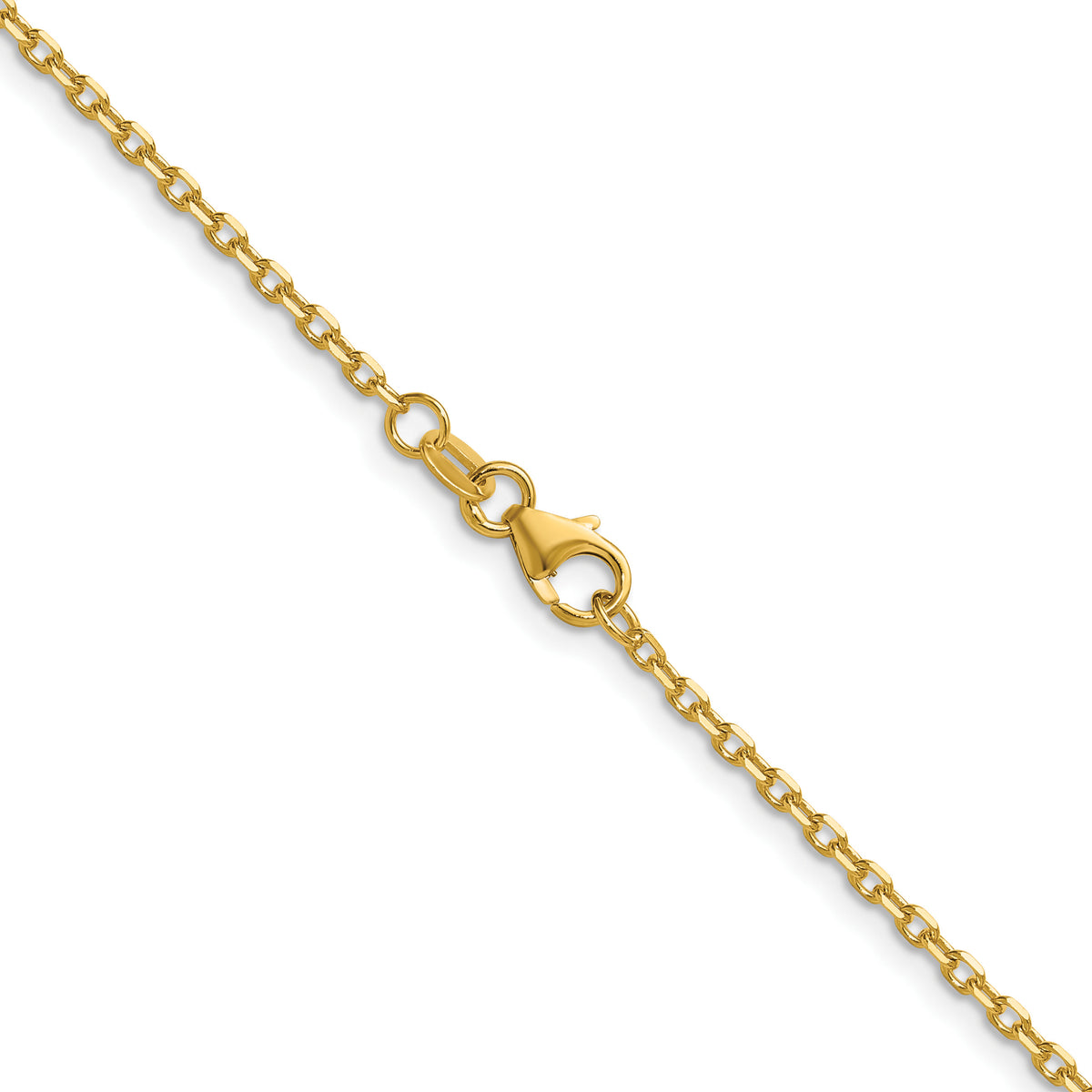 Herco Gold Solid Diamond-Cut Cable Chain - 14k Yellow Gold / 1.9 mm / 16 in