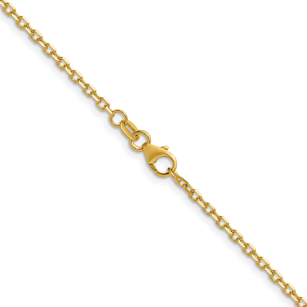 Herco Gold Solid Diamond-Cut Cable Chain - 14k Yellow Gold / 2.1 mm / 16 in