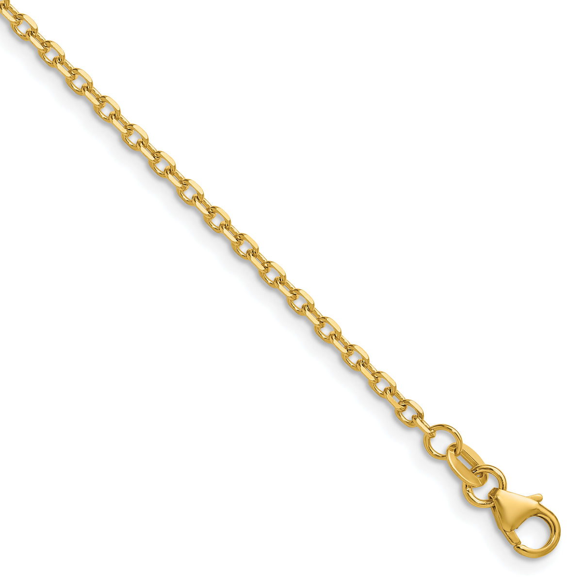 Herco Gold Solid Diamond-Cut Cable Chain - 14k Yellow Gold / 2.1 mm / 16 in