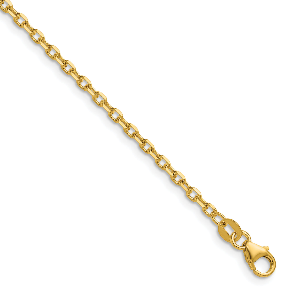 Herco Gold Solid Diamond-Cut Cable Chain - 14k Yellow Gold / 2.3 mm / 16 in