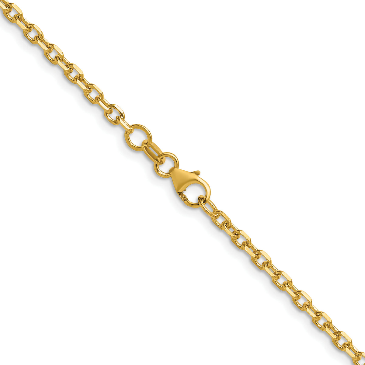 Herco Gold Solid Diamond-Cut Cable Chain - 14k Yellow Gold / 2.7 mm / 16 in