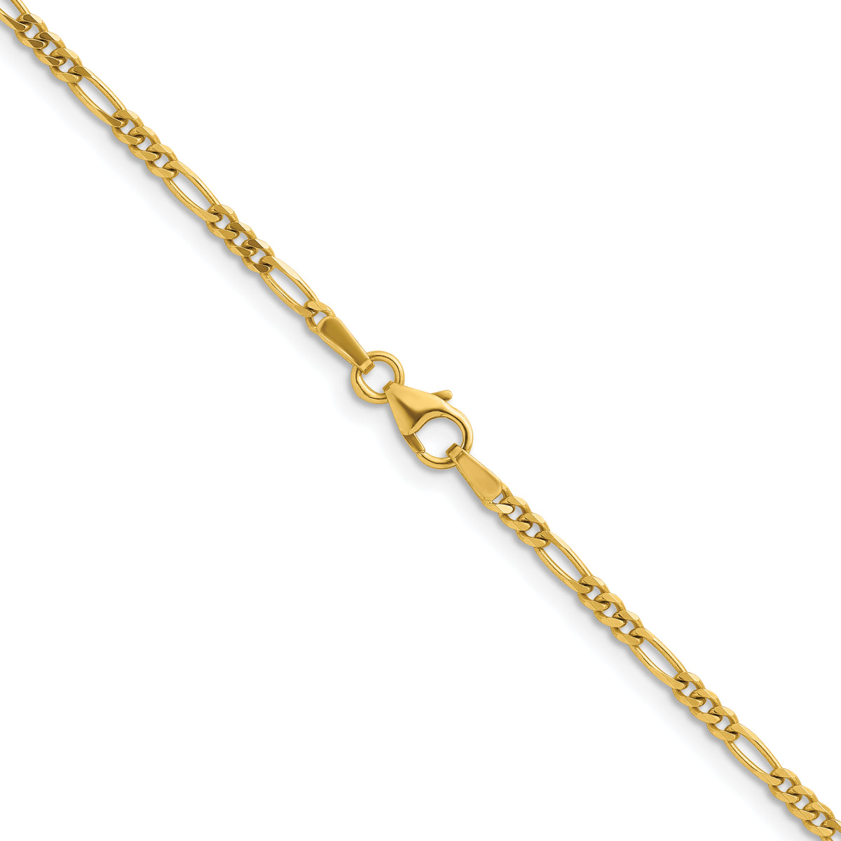 Herco Gold Solid Figaro Chain - 2.4 mm / 16 in