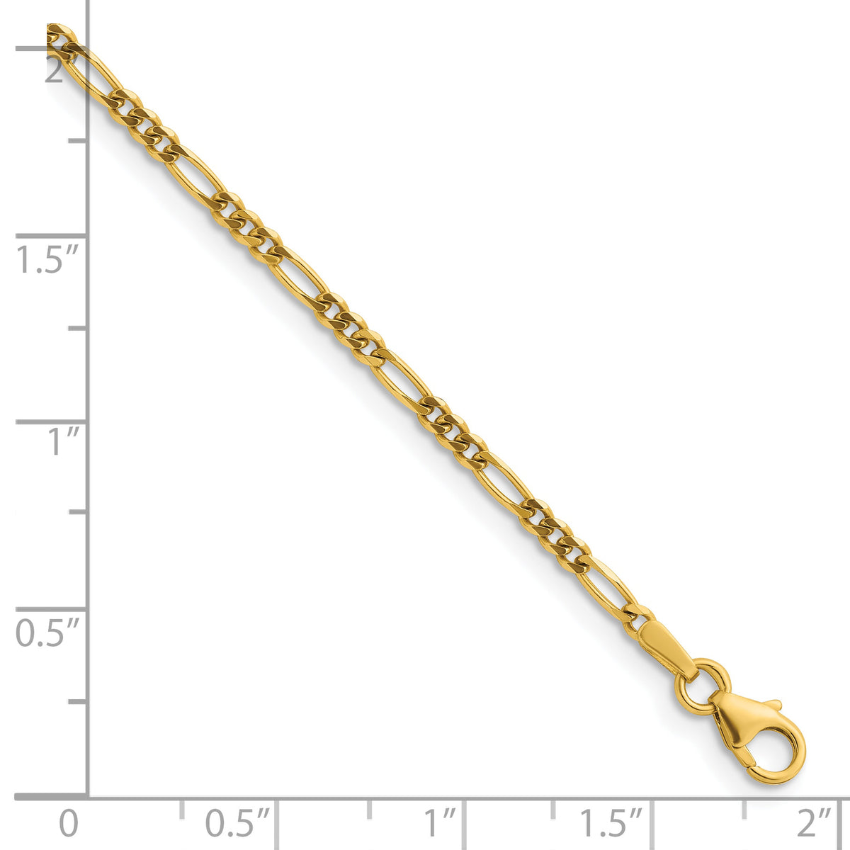 Herco Gold Solid Figaro Chain - 2.4 mm / 16 in