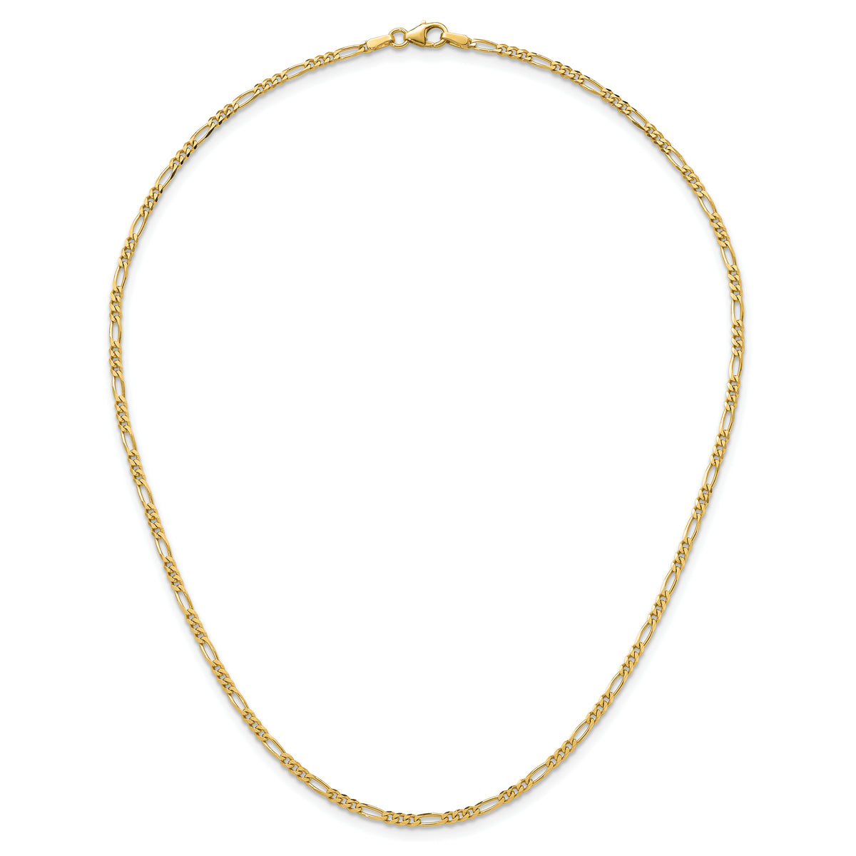 Herco Gold Solid Figaro Chain - 2.4 mm / 16 in