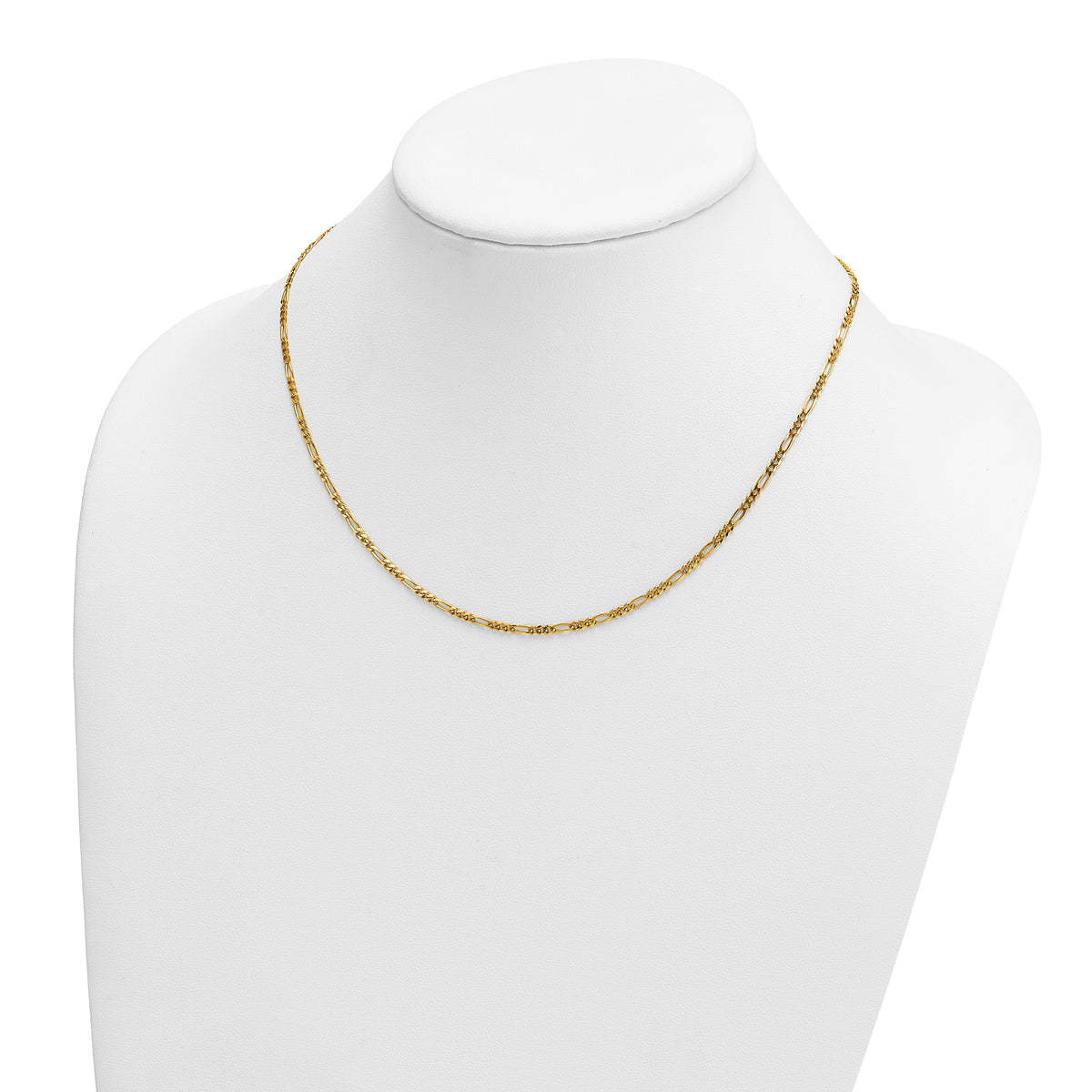 Herco Gold Solid Figaro Chain - 2.4 mm / 18 in