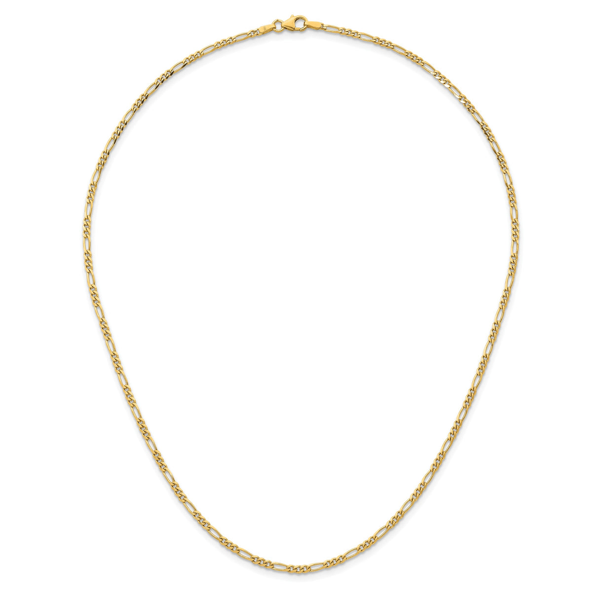 Herco Gold Solid Figaro Chain - 2.4 mm / 18 in