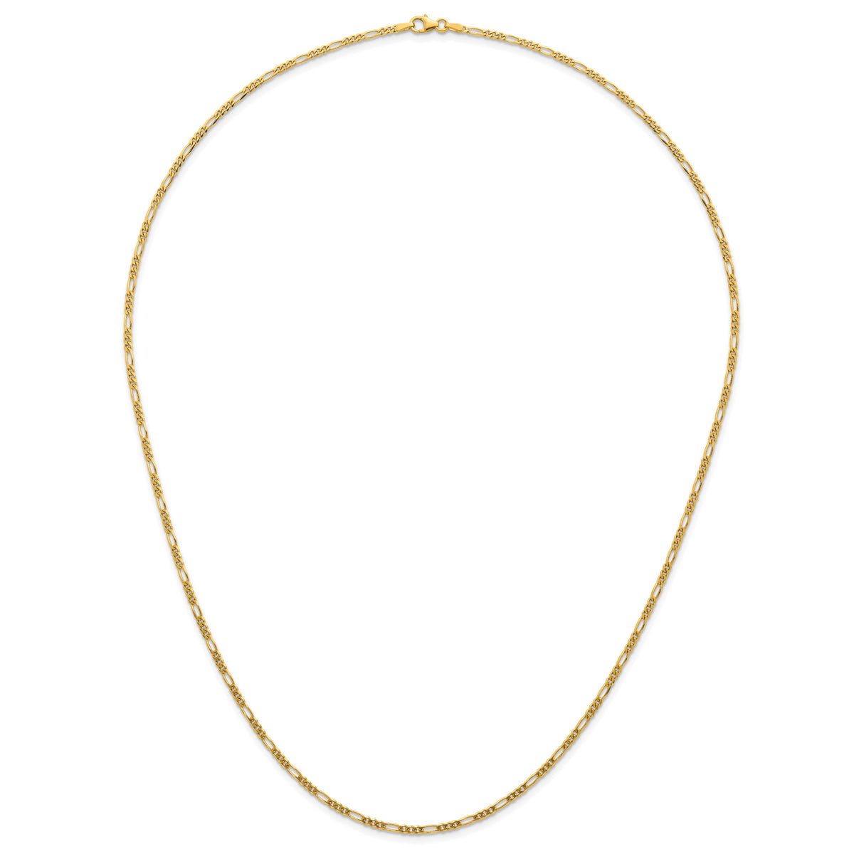 Herco Gold Solid Figaro Chain - 2.4 mm / 24 in