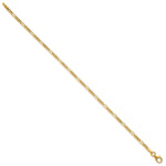 Herco Gold Solid Figaro Chain Bracelet - 2.4 mm