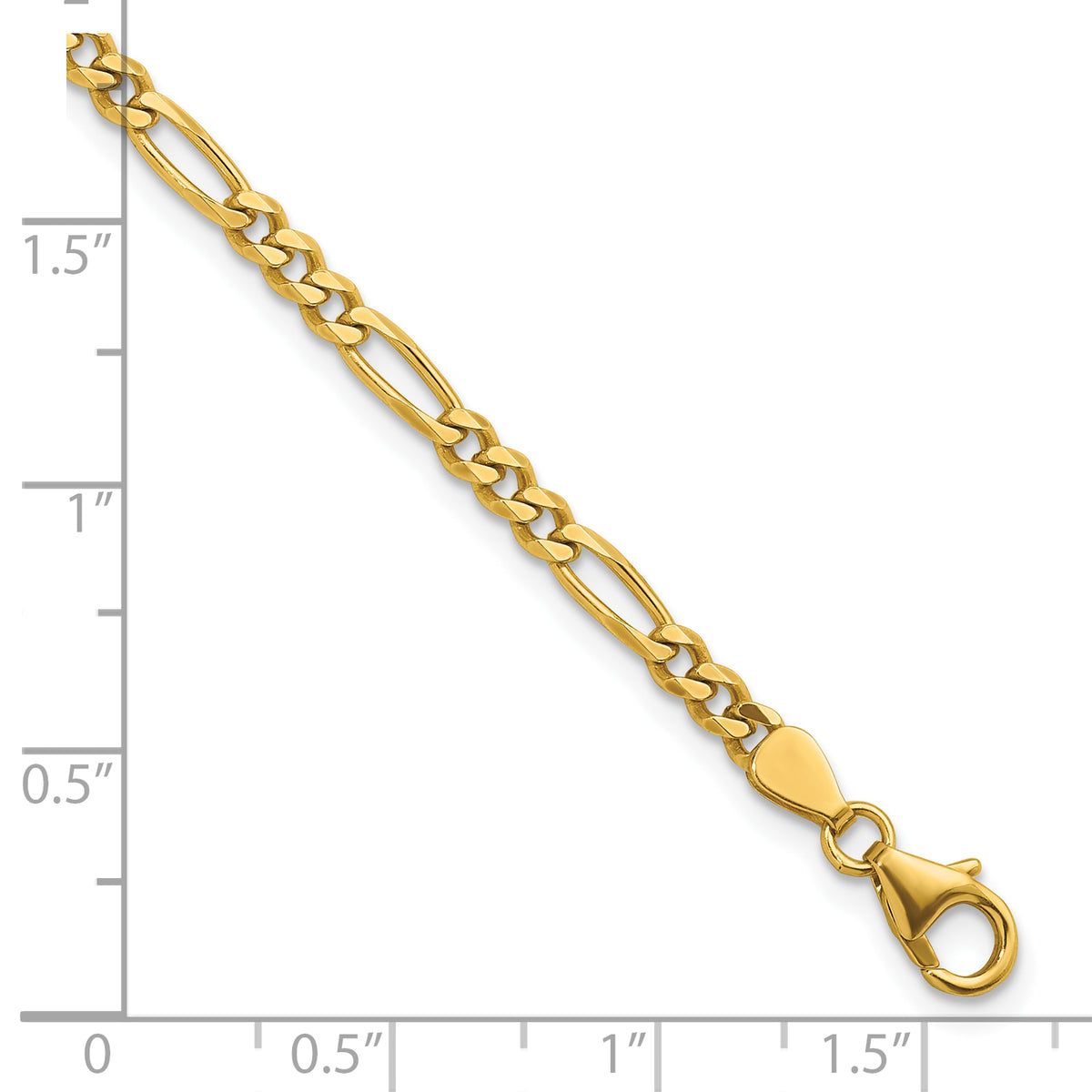 Herco Gold Solid Figaro Chain Bracelet - 3.5 mm