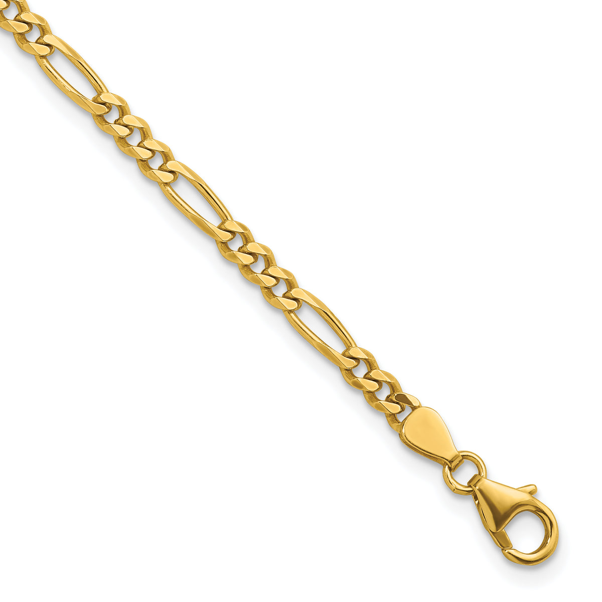 Herco Gold Solid Figaro Chain Bracelet - 3.5 mm