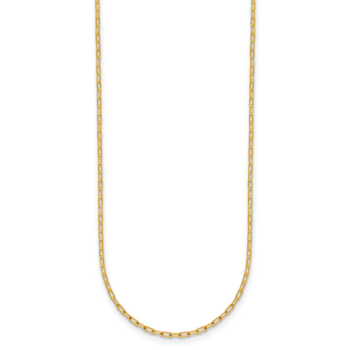 Herco Gold Diamond-Cut Flat Oval Link Chain - 14k Yellow Gold / 1.2 mm / 16 in