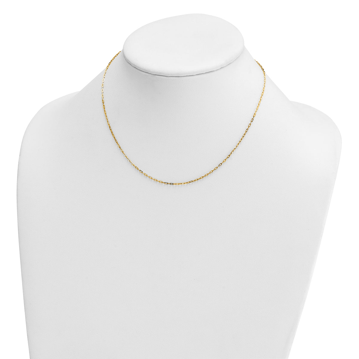 Herco Gold Diamond-Cut Flat Oval Link Chain - 14k Yellow Gold / 1.2 mm / 16 in