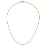 Herco Gold Diamond-Cut Flat Oval Link Chain - 14k Yellow Gold / 1.2 mm / 16 in