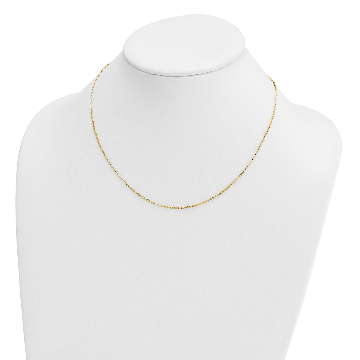 Herco Gold Diamond-Cut Flat Oval Link Chain - 14k Yellow Gold / 1.2 mm / 18 in