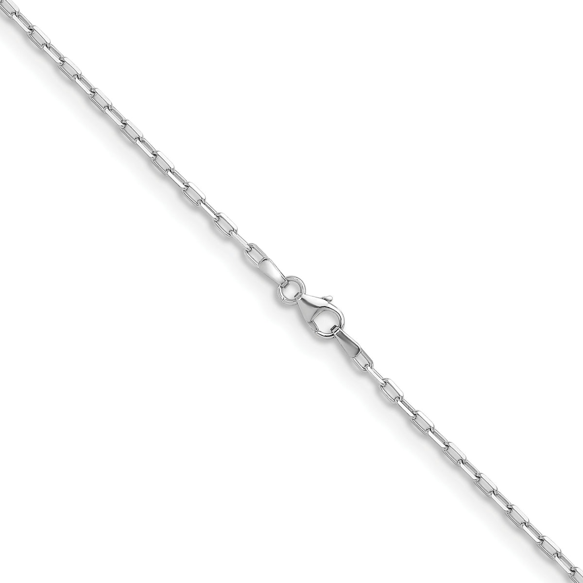 Herco Gold Diamond-Cut Flat Oval Link Chain - 14k White Gold / 2.2 mm / 16 in