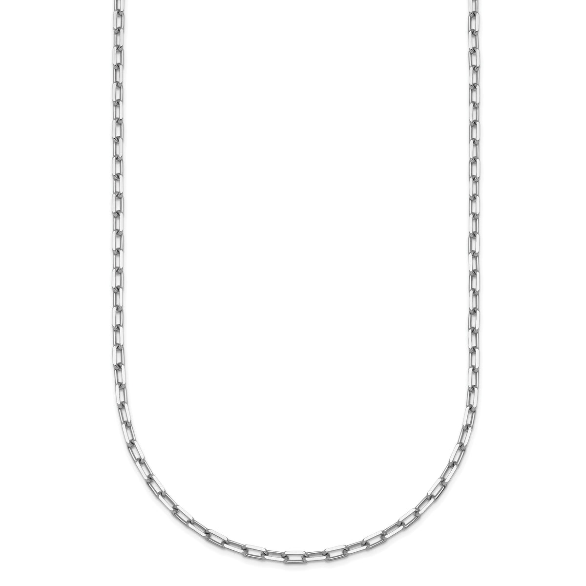 Herco Gold Diamond-Cut Flat Oval Link Chain - 14k White Gold / 2.2 mm / 16 in