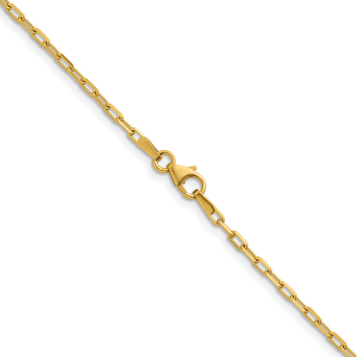 Herco Gold Diamond-Cut Flat Oval Link Chain - 14k Yellow Gold / 2.2 mm / 16 in