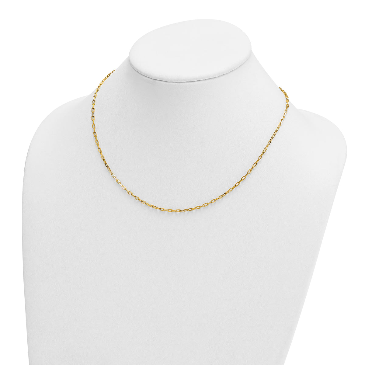 Herco Gold Diamond-Cut Flat Oval Link Chain - 14k Yellow Gold / 2.2 mm / 18 in