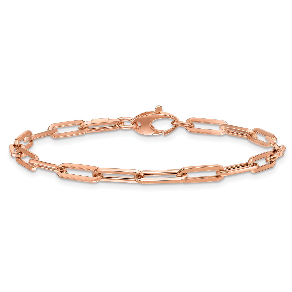 HERCO Gold Flat Paperclip Bracelet - 14k Rose Gold / 7.5 in