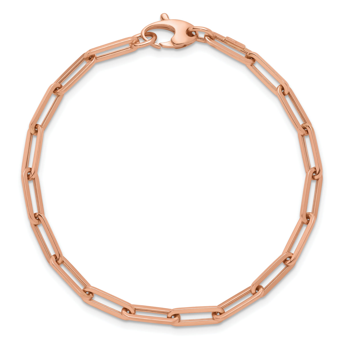 HERCO Gold Flat Paperclip Bracelet - 14k Rose Gold / 7.5 in